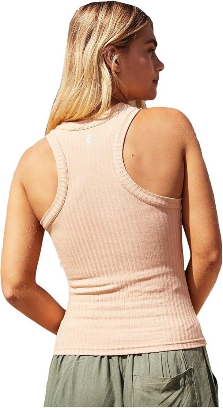 Free People Movement | Blissed Out High Neck Tank Top FLAWED Athlesuire Ribbed